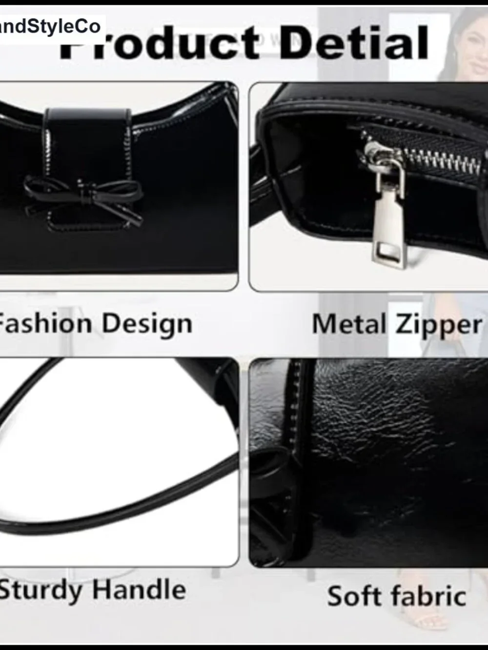 Patent Leather Hobo Shoulder Bag Womens Patent Leather Y2K Purse